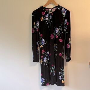 Old navy sz L Floral Black long sleeve Dress